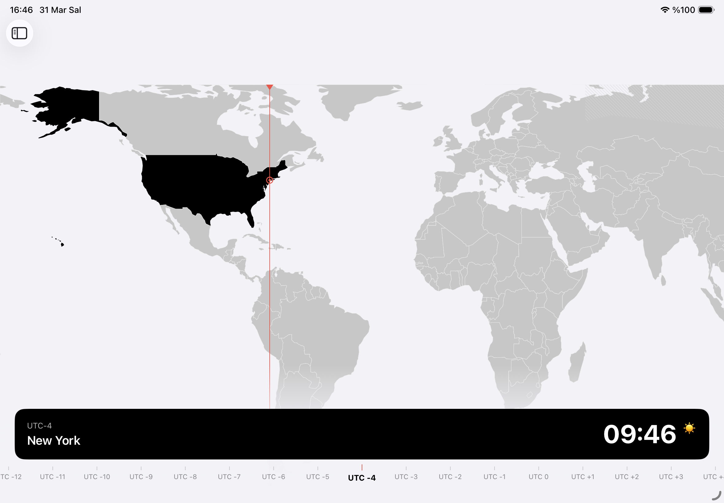 Clovk on iPad — World Map